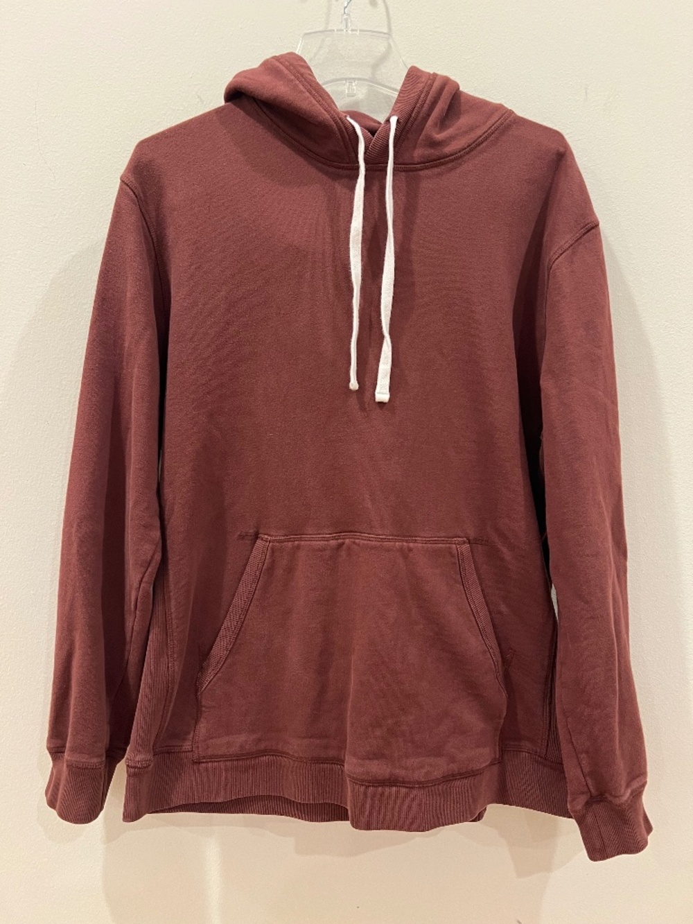 Taylor Stitch Fillmore Hoodie Mens 42 Maroon Organic Cotton Heavyweight Comfy